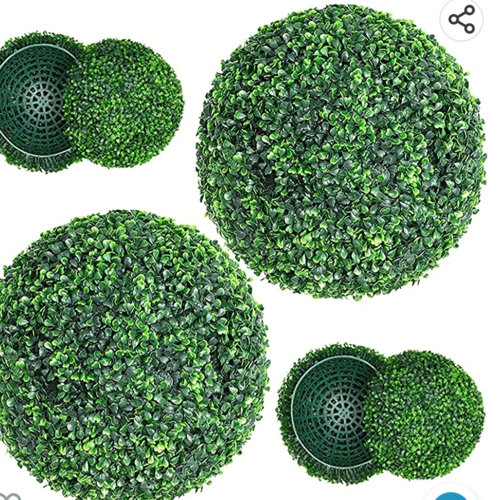 15.7" Boxwood Topiary Balls set of 2 (4pcs). UV protection, realistic